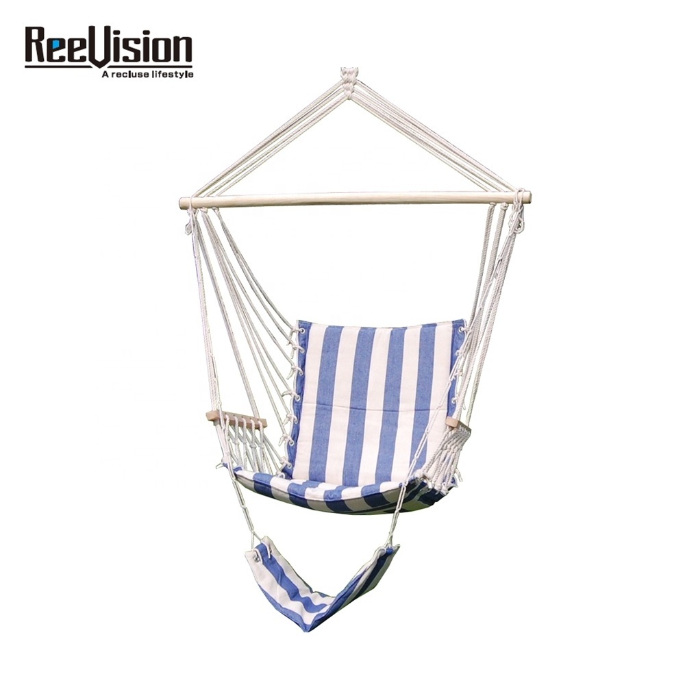 Super confiortable  Hanging Chair  swing patio garden indoor outdoor Hammock chair with armrest  with filling with foot rest