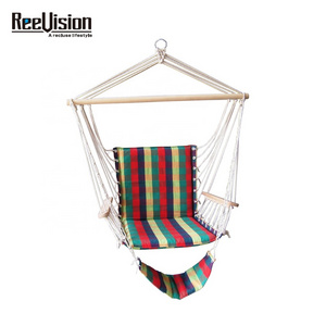 Super confiortable  Hanging Chair  swing patio garden indoor outdoor Hammock chair with armrest  with filling with foot rest