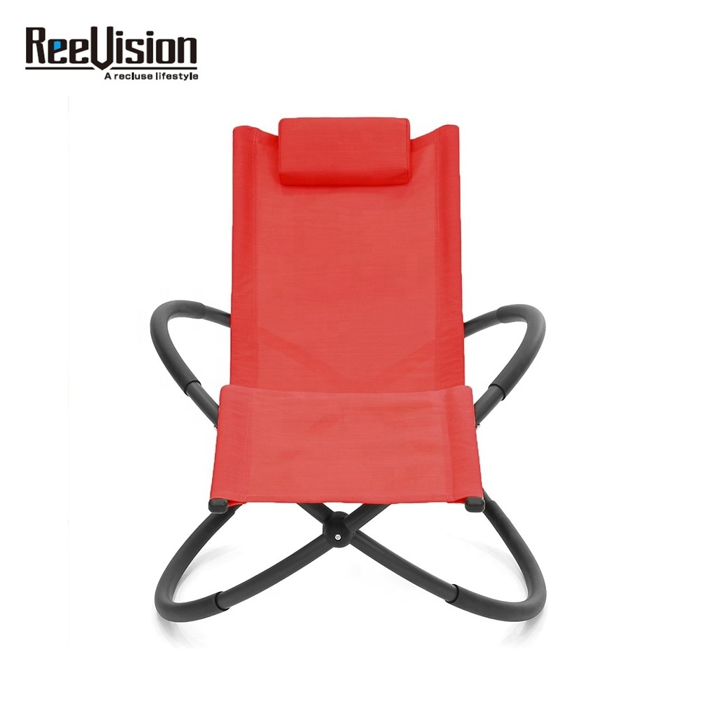 Customized super comfortable outdoor indoor zero gravity aluminum Steel  lazy Rocking Folding Orbital Lounge leisure chair