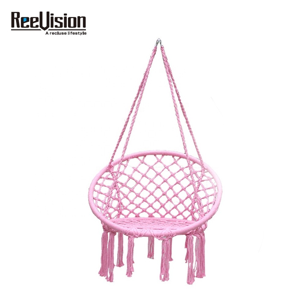 Cotton Handmade Macrame Hanging Hammock Swing Chair for Indoor Outdoor Patio