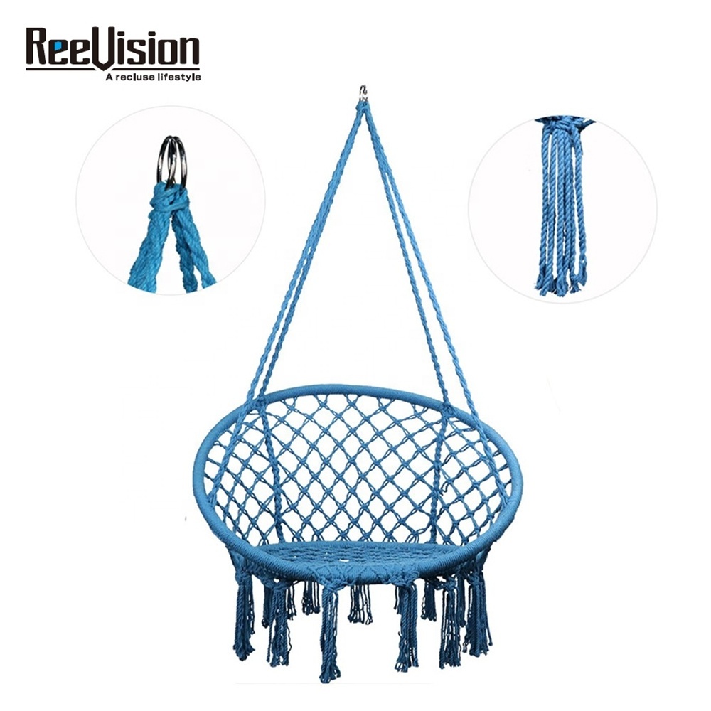 Cotton Handmade Macrame Hanging Hammock Swing Chair for Indoor Outdoor Patio