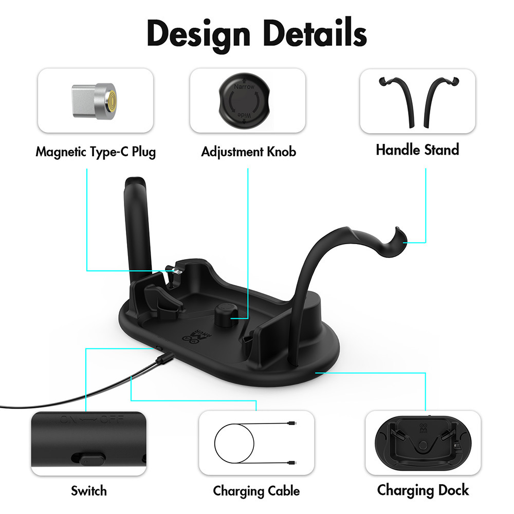 VR Headset Display Stand and Touch Controllers Mount Station Holder AMVR Charging Dock for Oculus Quest 2