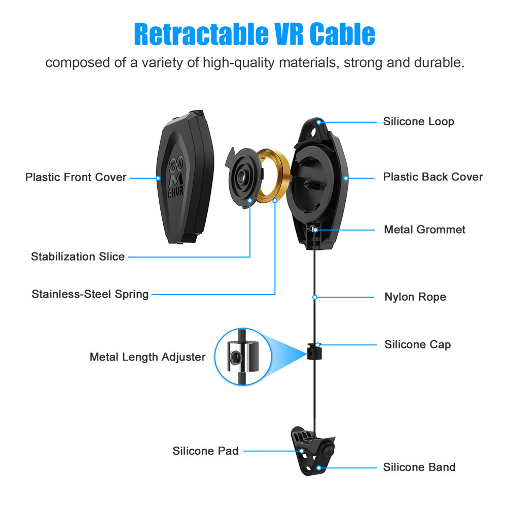 6 Packs VR Cable Management Retractable Ceiling Pulley System for Oculus Quest 2