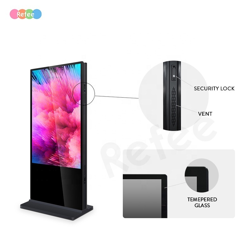 4k Android Wifi Advertising Player Poster Kiosk Touch Screen Lcd Double Sided Display Floor Stand Digital Signage