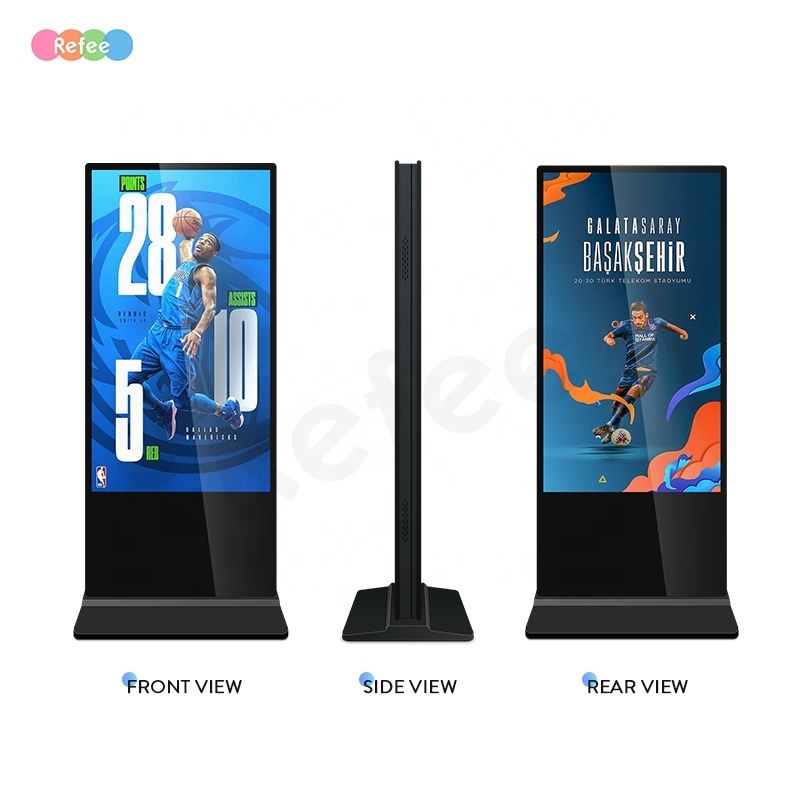 4k Android Wifi Advertising Player Poster Kiosk Touch Screen Lcd Double Sided Display Floor Stand Digital Signage