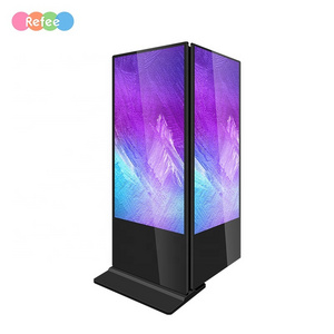 4k Android Wifi Advertising Player Poster Kiosk Touch Screen Lcd Double Sided Display Floor Stand Digital Signage