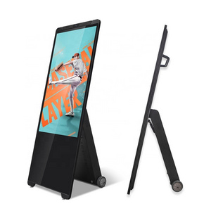 43 Inch LCD Portable Advertising Screens Display Signage Battery Powered Movable Kiosk Totem Portable Digital LCD Poster