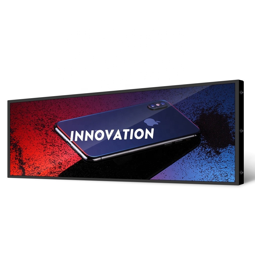 19/21/23/24/28//29/35/36/43/48/88 inch Wide Stretched Digital Shelf Display Strip Advertising Media Player Bar LCD Screen