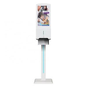 21.5in advertising screens indoor floor stand digital signage totem lcd display screen with hand sanitizer dispenser 3L