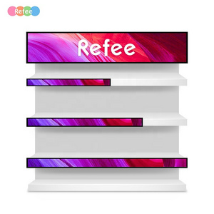 Refee 23 24 28 35 37 43 47 48 inch shelf long stretched bar LCD display for supermarket shelf edge