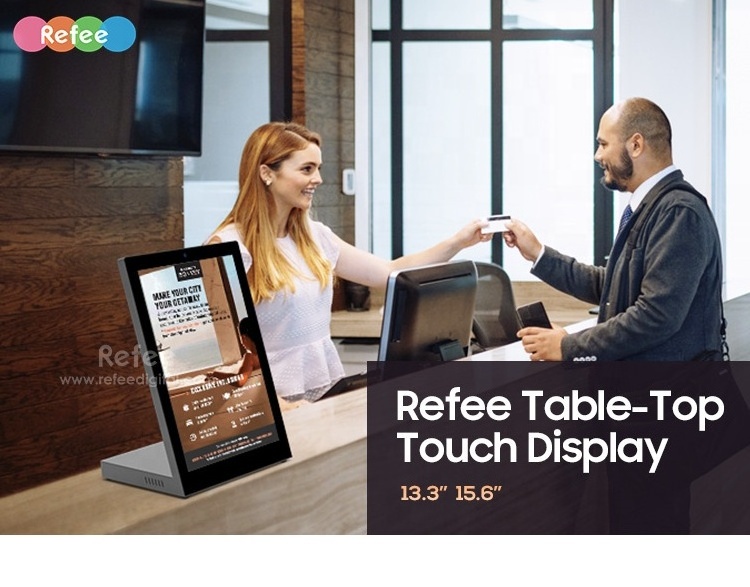 restaurant table top ads screen display 10 point capacitive touch screen  lcd monitor advertising screen digital signage