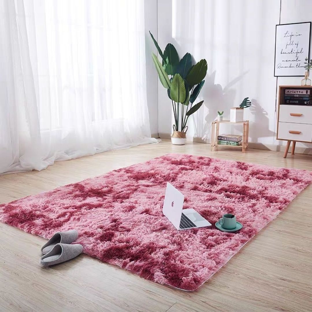 Hot Sale Tie Dye Shaggy Carpets and Rugs Wholesale Rainbow Carpet for Living Room Plush mat