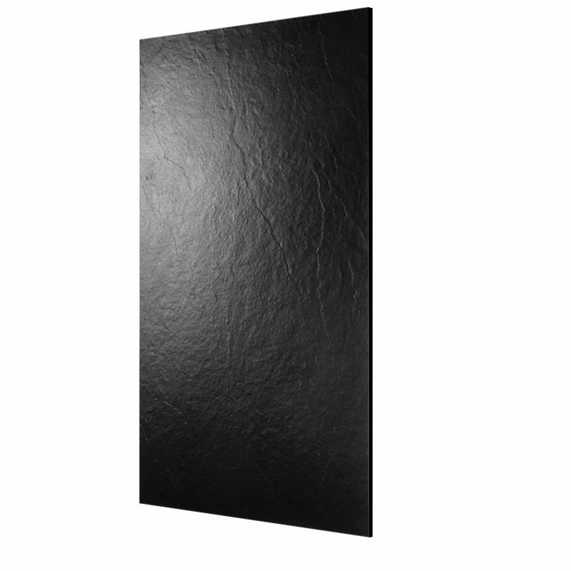 Minimalist 60x1200 Matte Black concave-convex texture porcelain floor tile