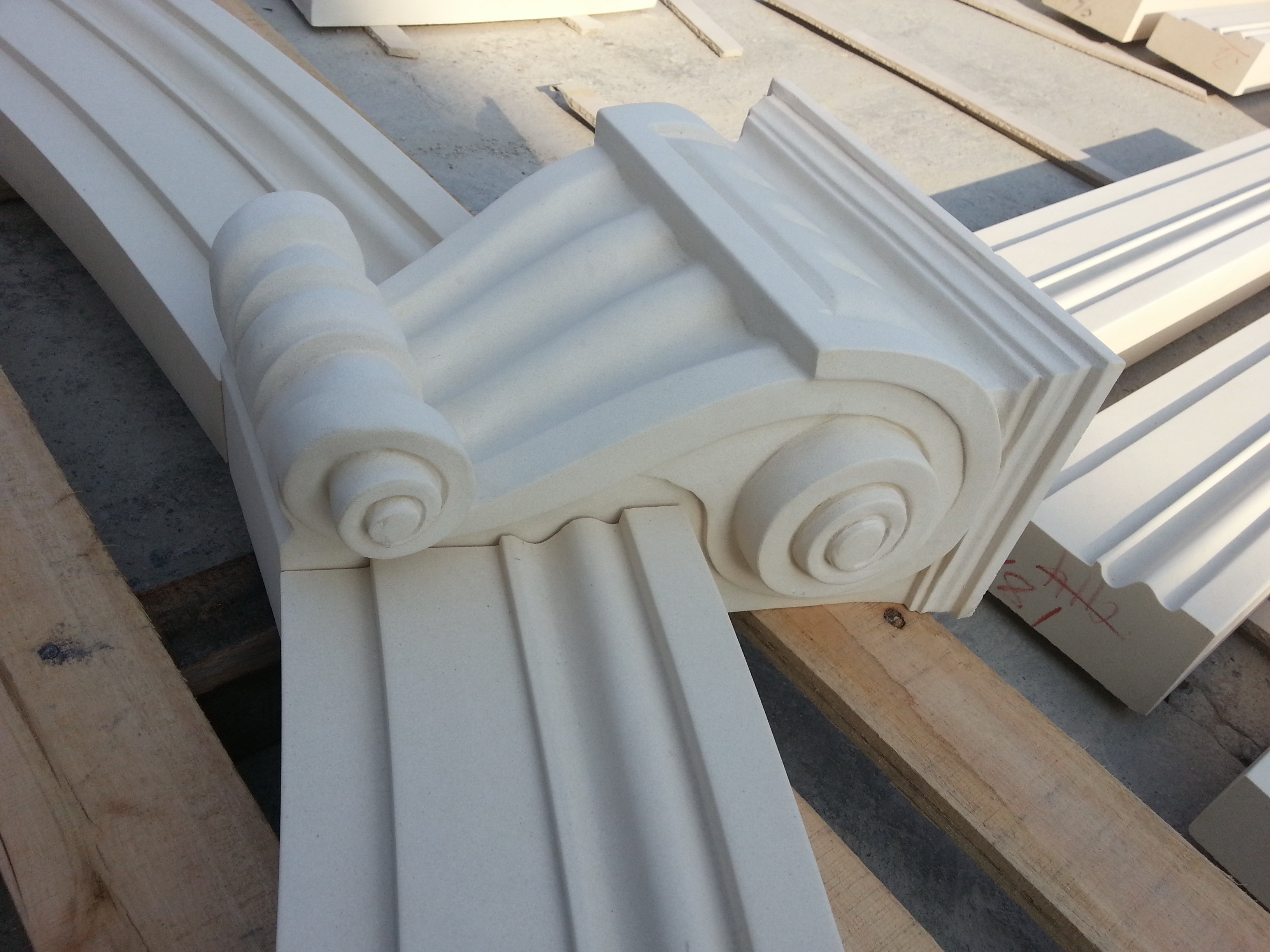 Decorative Pillars Hollow Limestone White Limestone Column