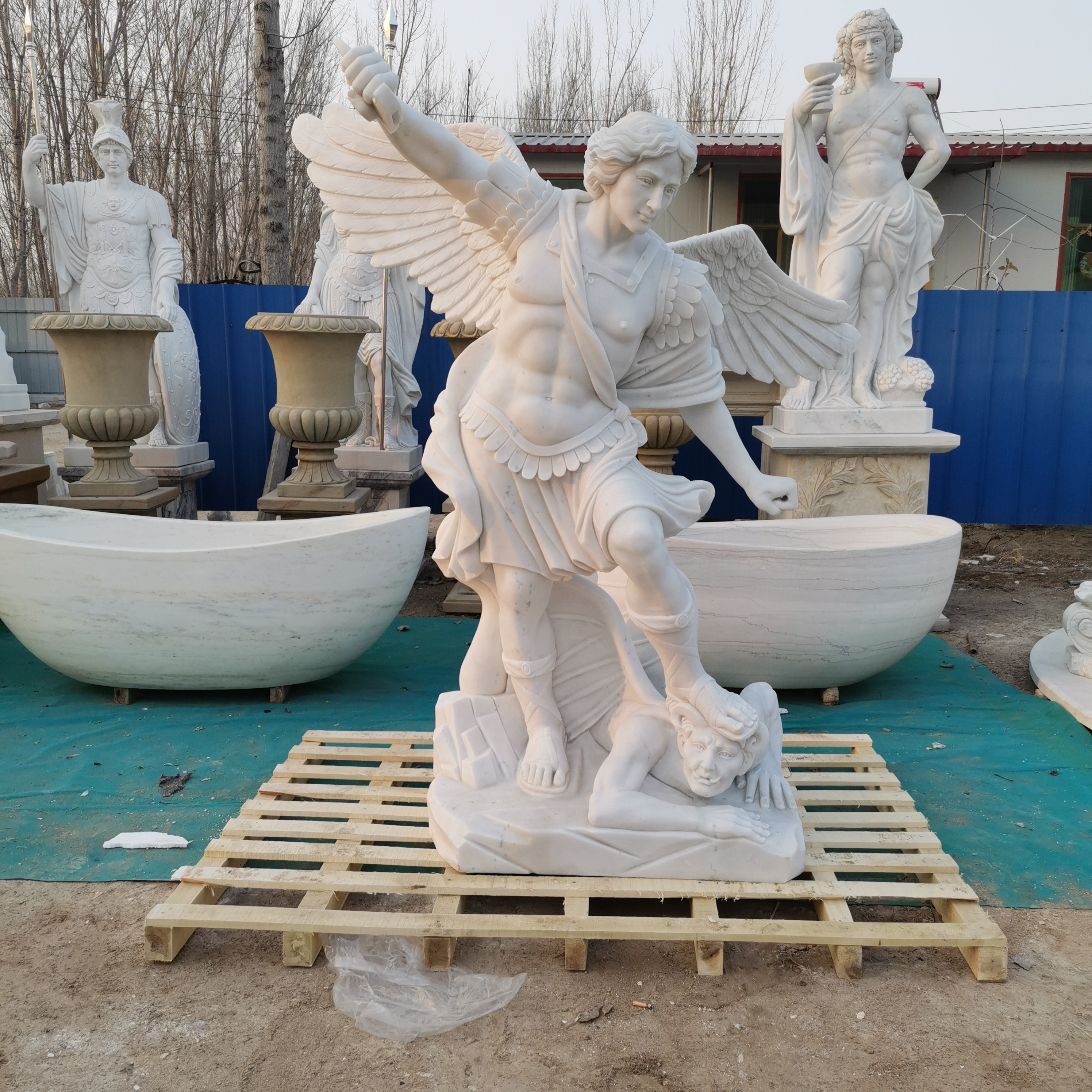 205cm Religious white marble statue life size jesus statue