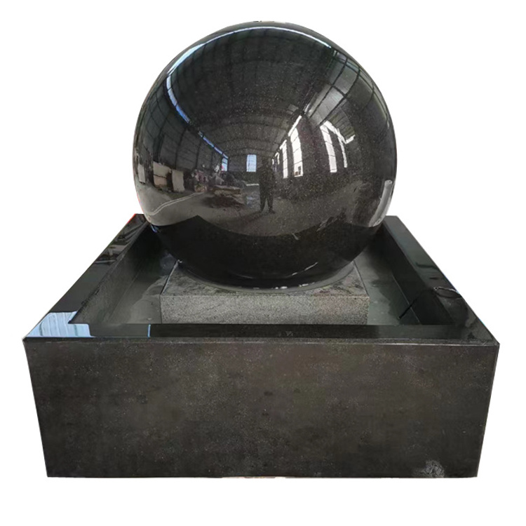 China Pure Black Granite floating sphere fountains