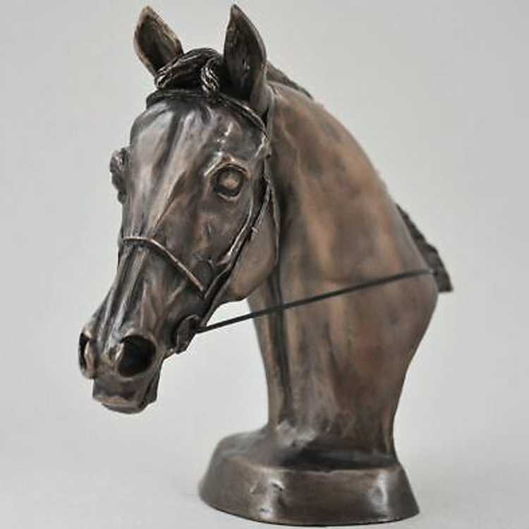 Antique Statue Bronze Sculpture Horse Head