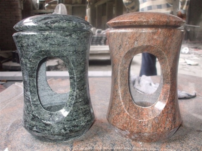 China Black granite flower vases for tombstones