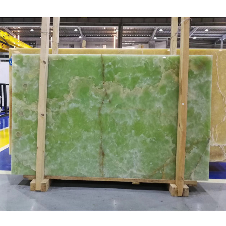 Natural Green Onyx Stone Floor Slab Marble