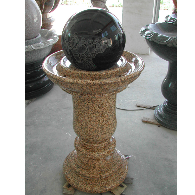 China Pure Black Granite floating sphere fountains