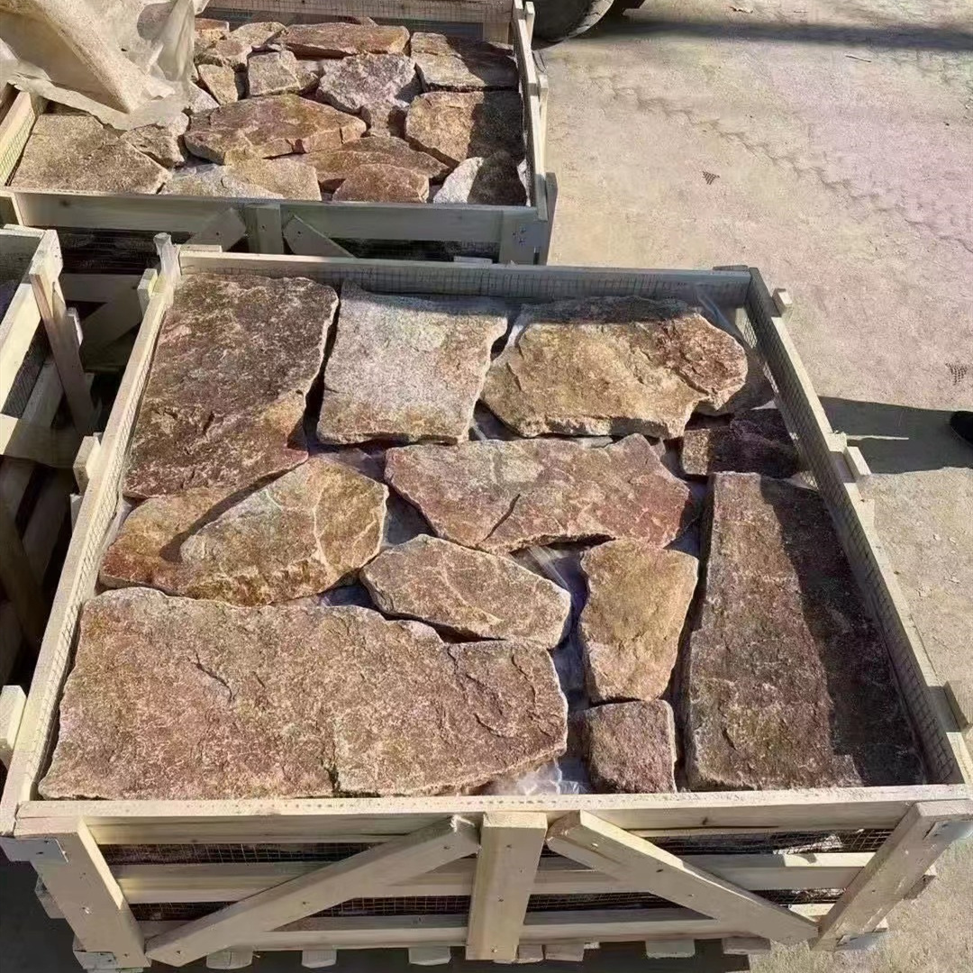 Yellow Sandstone Irregular Random Stone Flagstone &Loos Stone paver Tiles