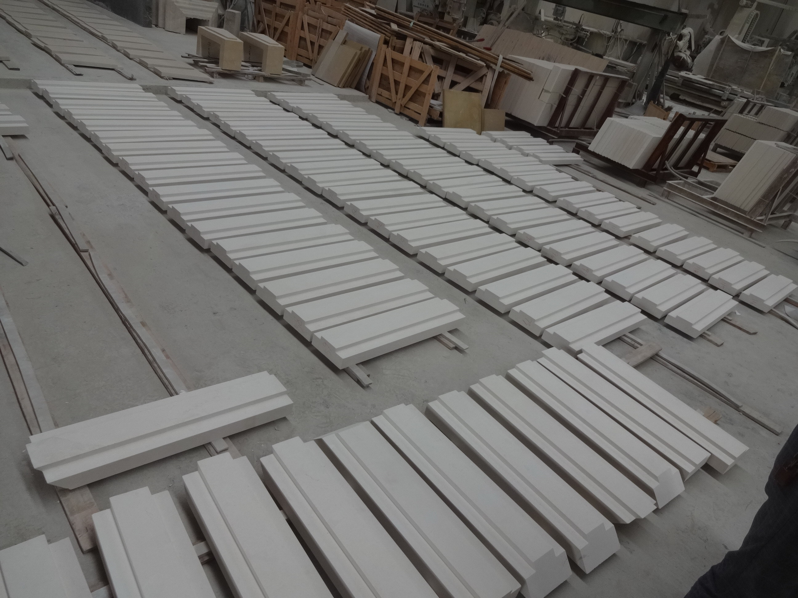 Hollow pilar design column cladding tile fluted white limestone roman pillar tiles