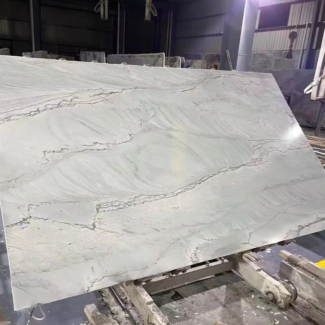 Refine Stone supply Brazil Calacatta White quartzite slab countertop white