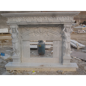 Fireplace Surround Modern Stone Mantel White Marble