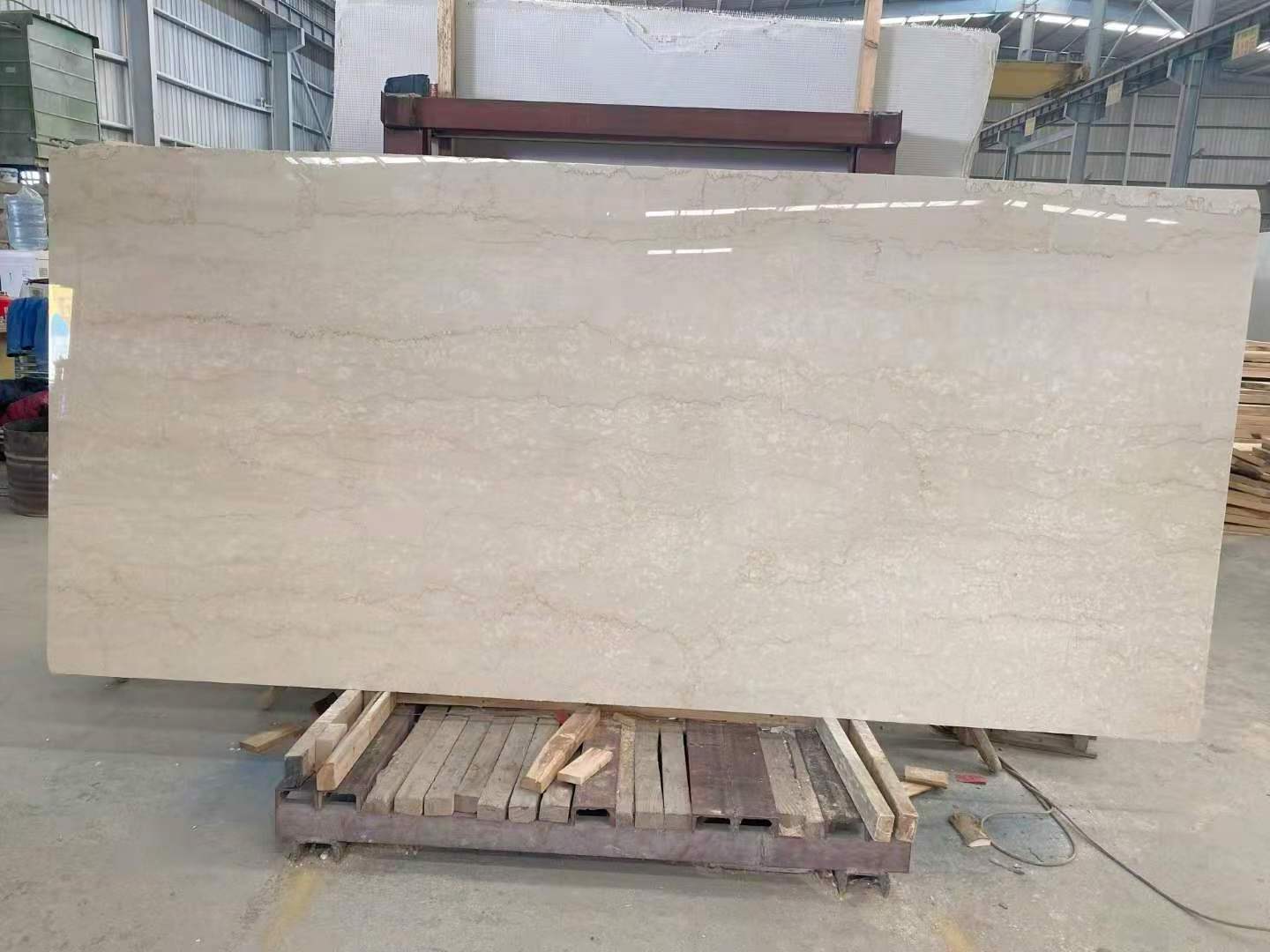 Good quality Botticino Classico beige slab Marble stone tiles with gold brown veins