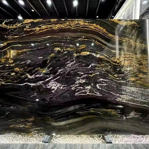 Refine Stone supply high polished Black Gold Titanium Granite