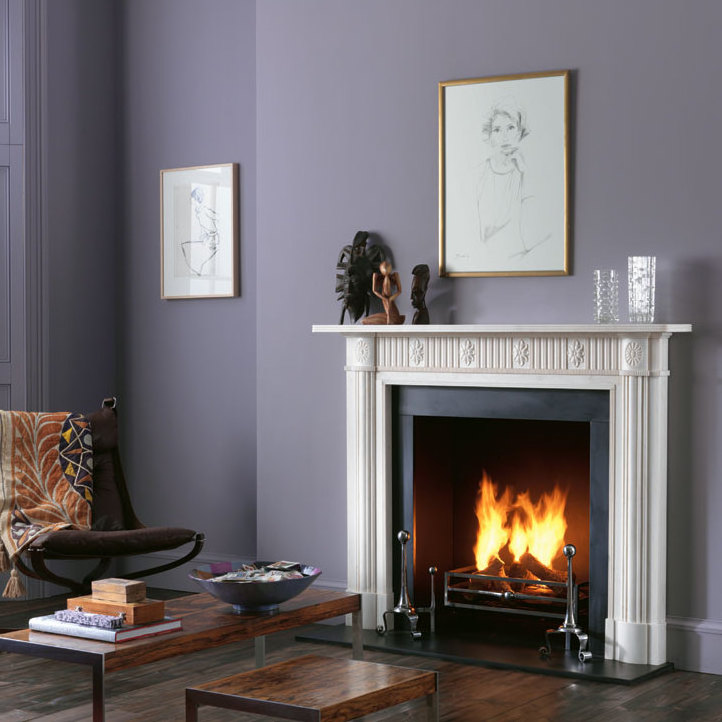 Simple design carved marble chimney fireplace