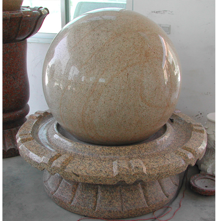 China Pure Black Granite floating sphere fountains