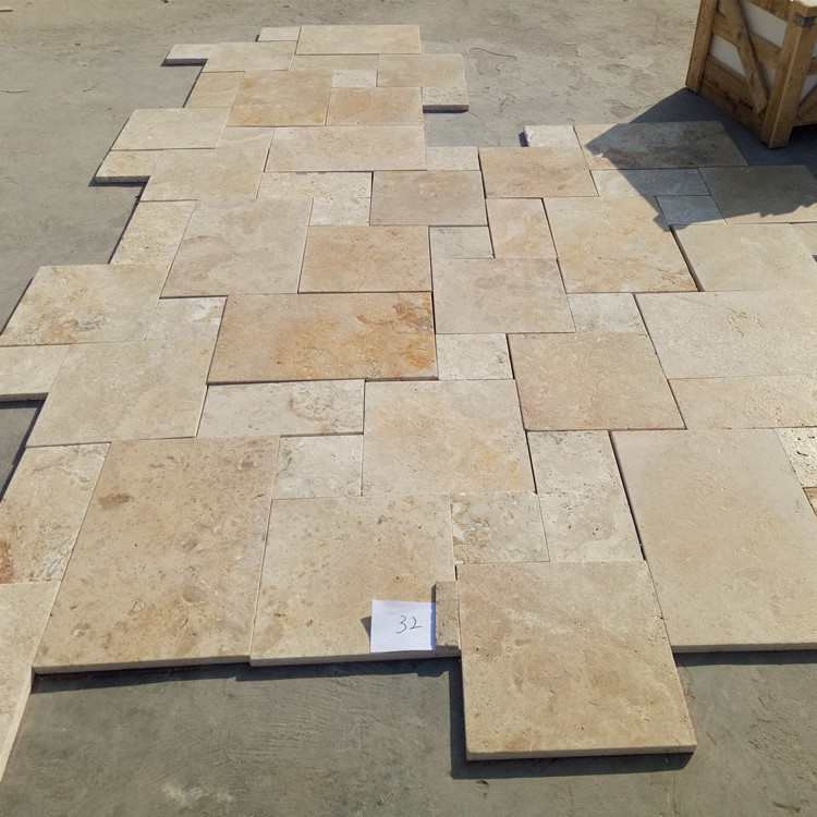 Chinese cheap natural outdoor travertine tiles for pool paver ivory beige travertine tiles for walls and floors