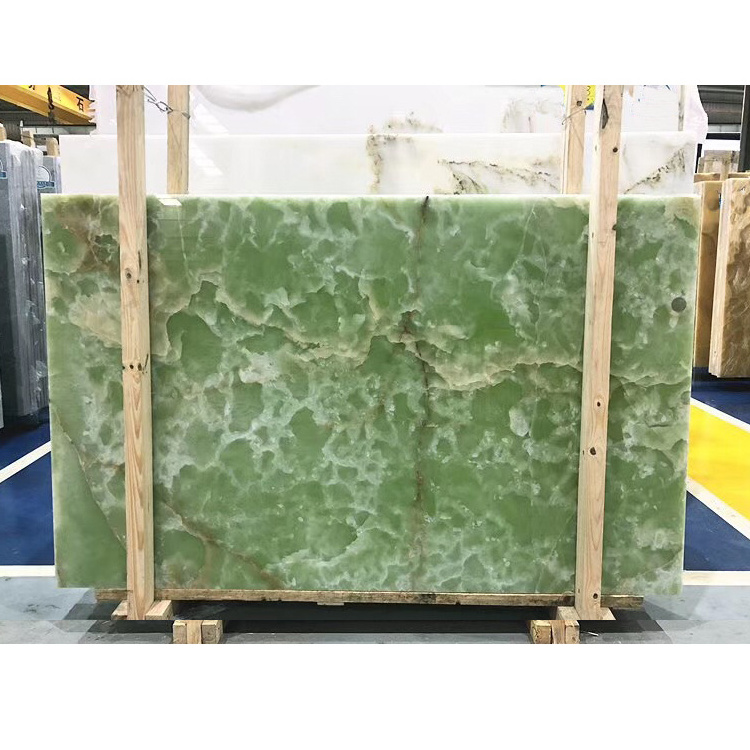 Natural Green Onyx Stone Floor Slab Marble