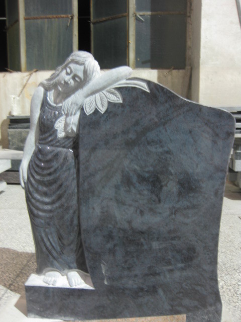 Good quality polished white marble angel Tombstone and monument