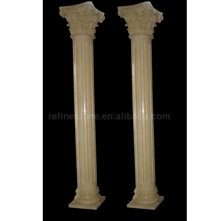 Solid Marble Columns Roman Pillars Hollow Granite Stone Columns