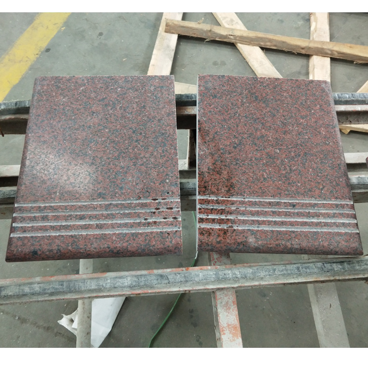 India Red Granite Step tiles with bullnose Edge Matt  Finish