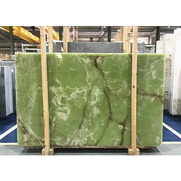 Natural Green Onyx Stone Floor Slab Marble