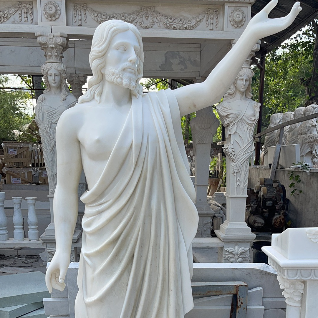 205cm Religious white marble statue life size jesus statue