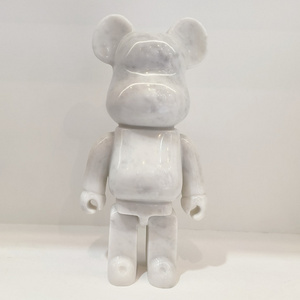 Refine Stone supply Marble stone bearbrick statue sculpture for home decoration