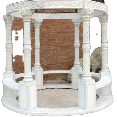 Beautiful hand carved statue column garden pavilion stone marble gazebo