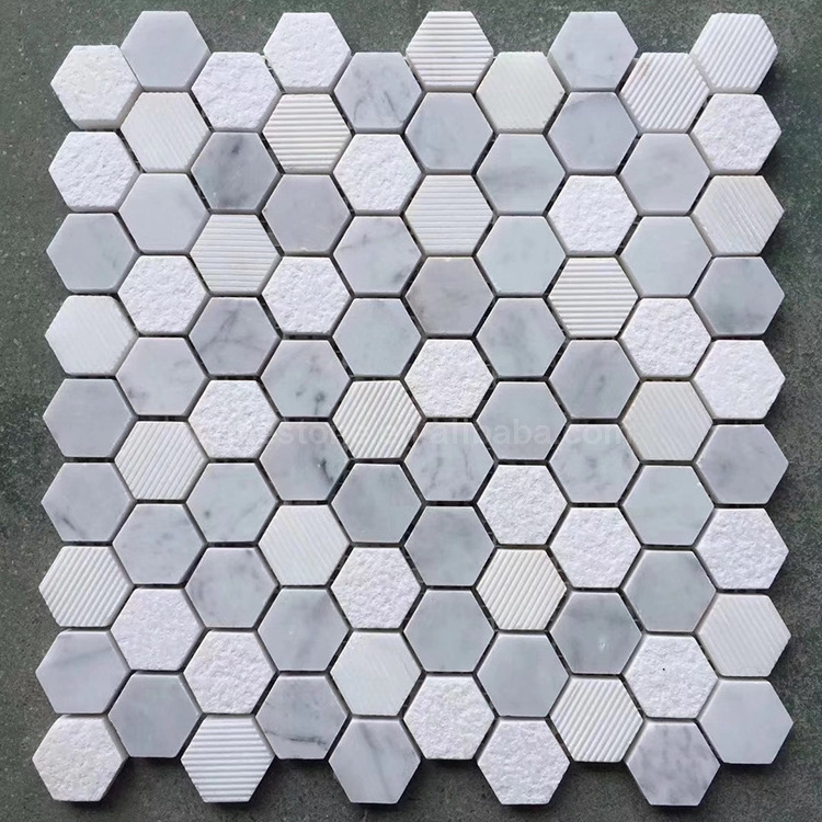 Hot Sale Carrara White Marble Hexagon Mosaic Wall And Floor Mosaic Tiles