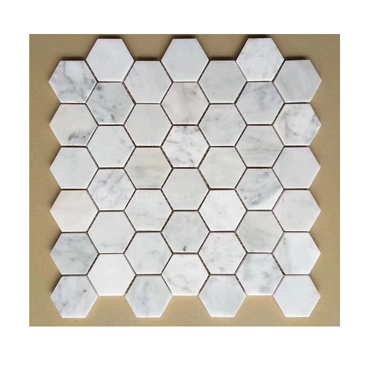 Hot Sale Carrara White Marble Hexagon Mosaic Wall And Floor Mosaic Tiles