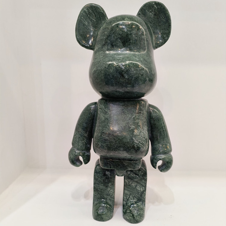 Refine Stone supply Marble stone bearbrick statue sculpture for home decoration