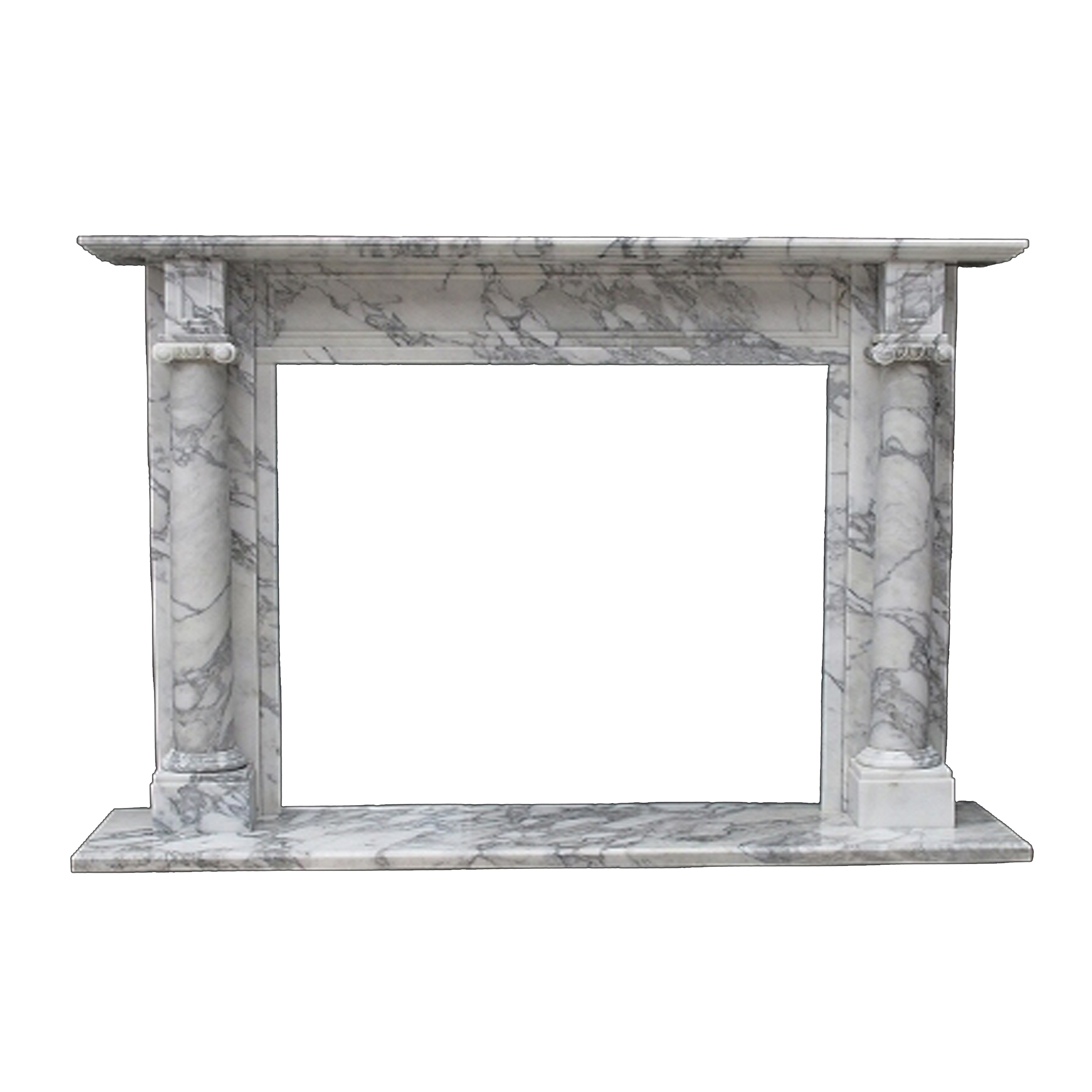 Modern Western Natural Stone Hand Carved White Marble Surround Fireplace