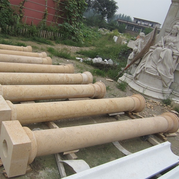 Yellow limestone modern indoor marble corinthian columns pillars