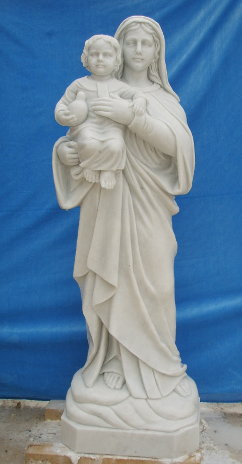 Wholesale white marble Mary catholic religious statues