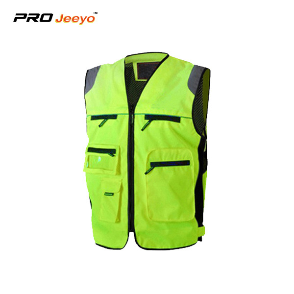 Reflective Tactical Motorcycle Vest With Pockets