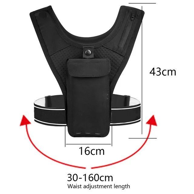 HCSP safety vest reflective adjustable running vest phone holder Warning Light Flashing Adjustable Elastic Night