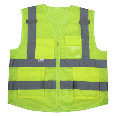 HCSP Construction High Visibility Reflective Safety Vest CE Certificated Work Wear Hi Vis 3M Reflective Vest